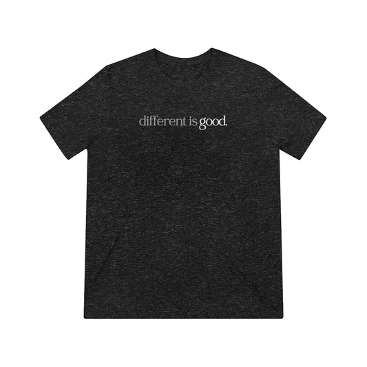 gray simple different is good unisex short sleeve tee