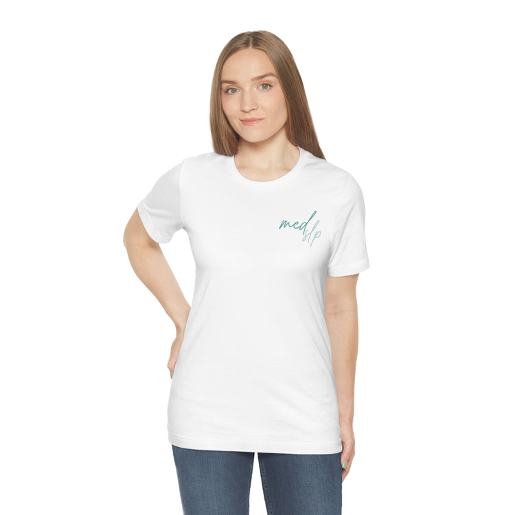 simple medSLP cursive short sleeve tee