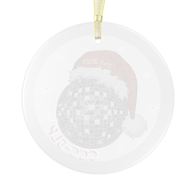 santa disco CCC-SLP est. 2023 glass ornament