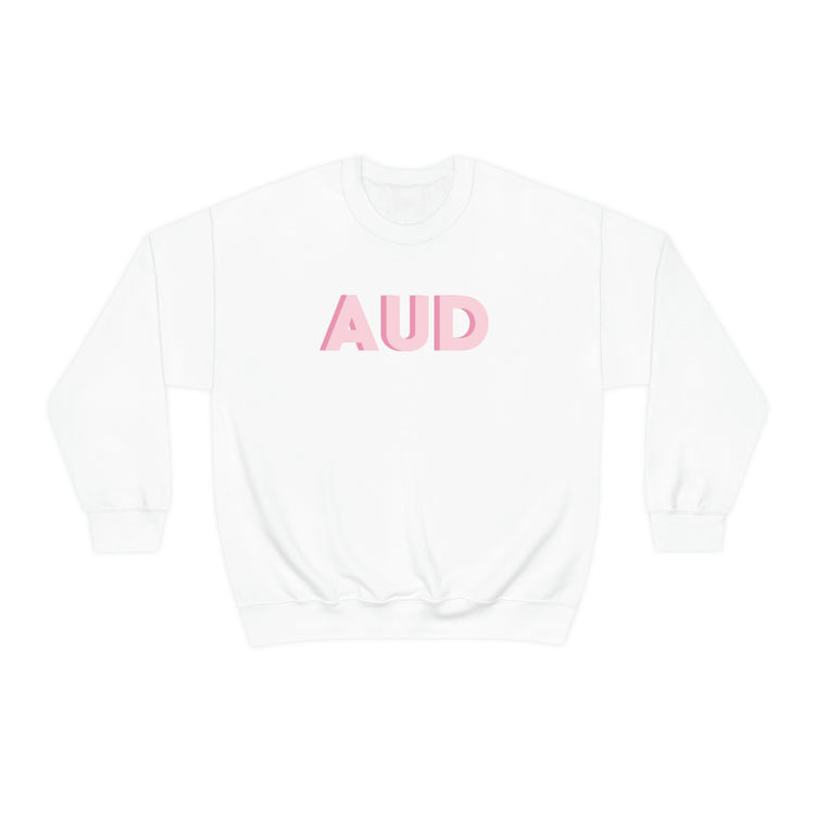 simple block AUD pink crewneck