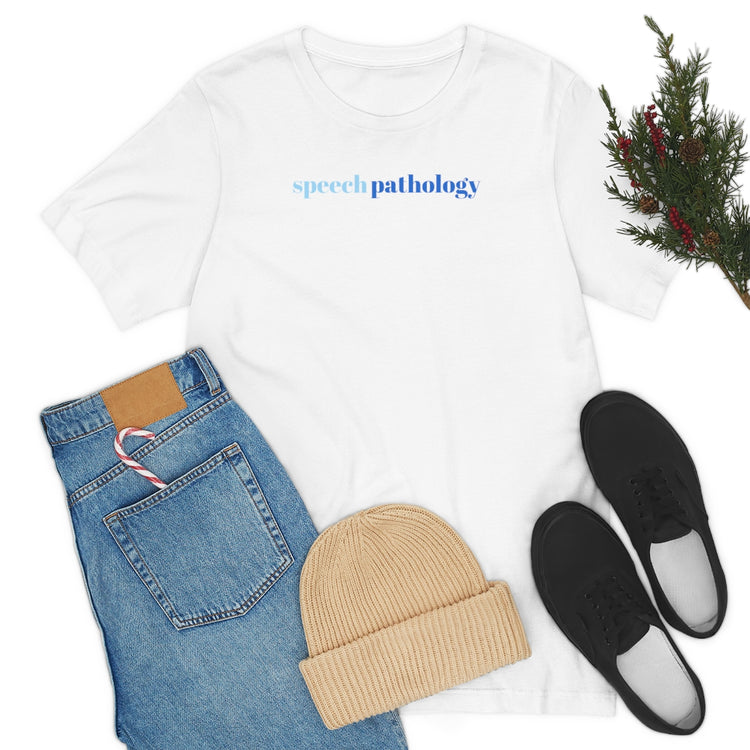 blue simple speech pathology short sleeve tee