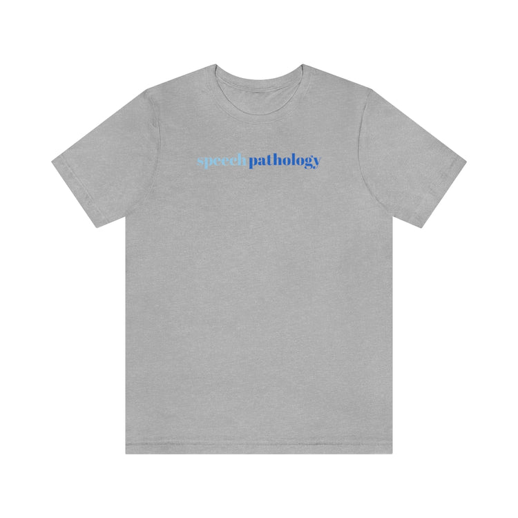 blue simple speech pathology short sleeve tee