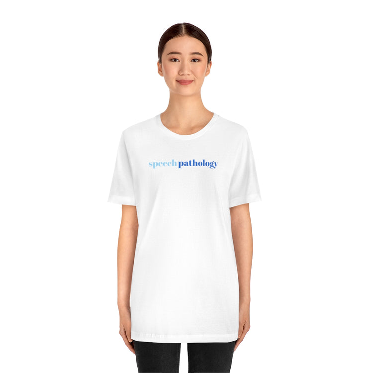 blue simple speech pathology short sleeve tee