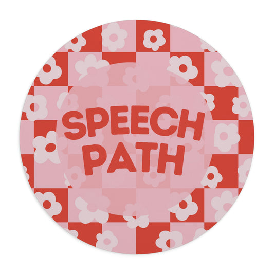 speech path retro flower mousepad