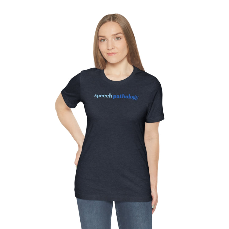 blue simple speech pathology short sleeve tee