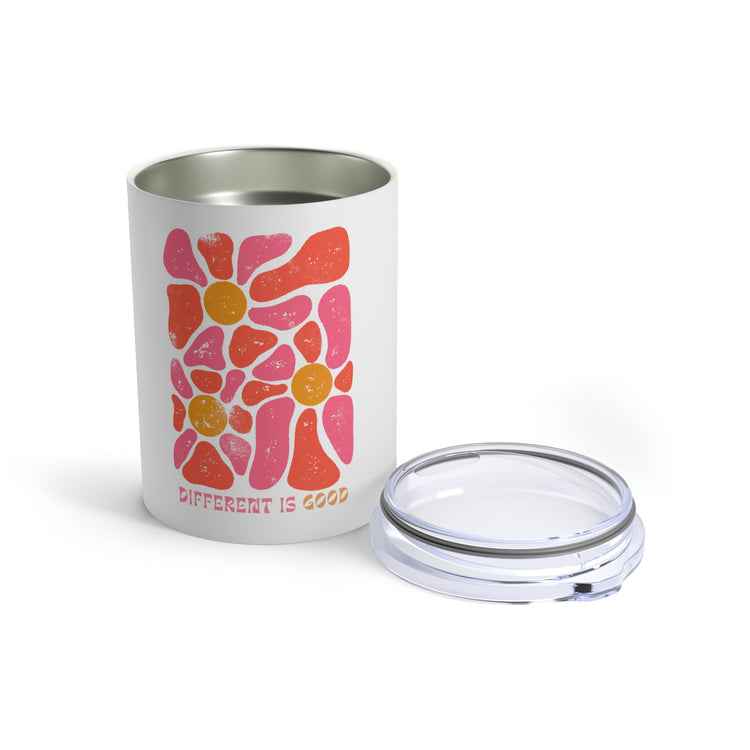 retro flower different is good 10 oz tumbler