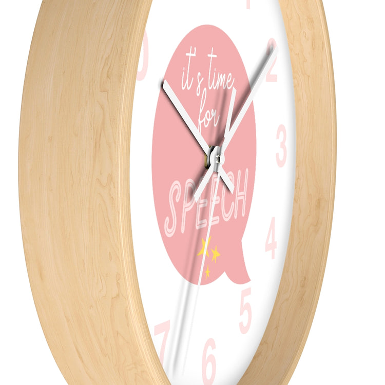 time for speech wall clock - pink