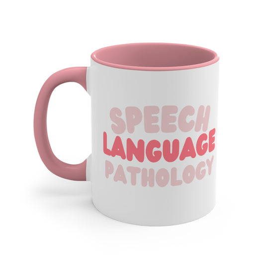 speech language pathology pink block 11oz mug