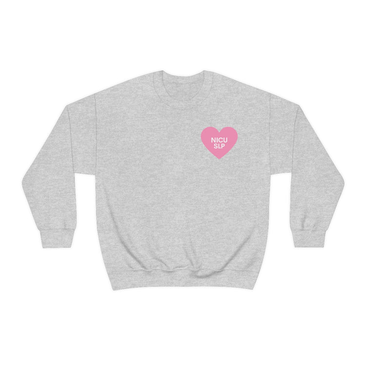 NICU SLP heart crewneck