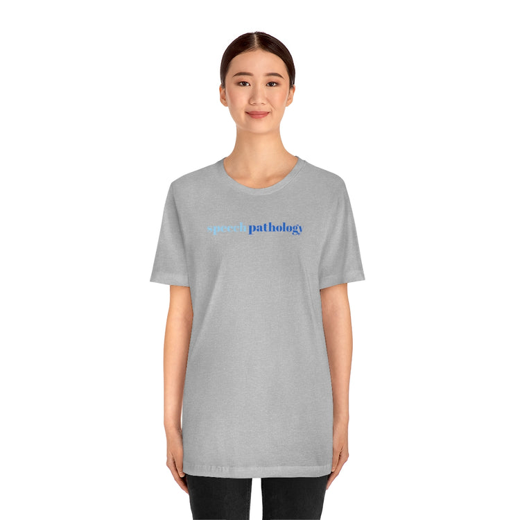 blue simple speech pathology short sleeve tee