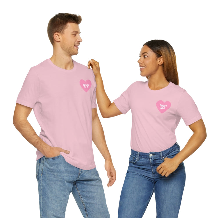 NICU SLP heart short sleeve tee