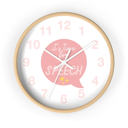 time for speech wall clock - pink