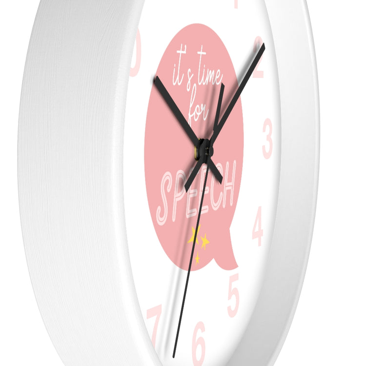 time for speech wall clock - pink