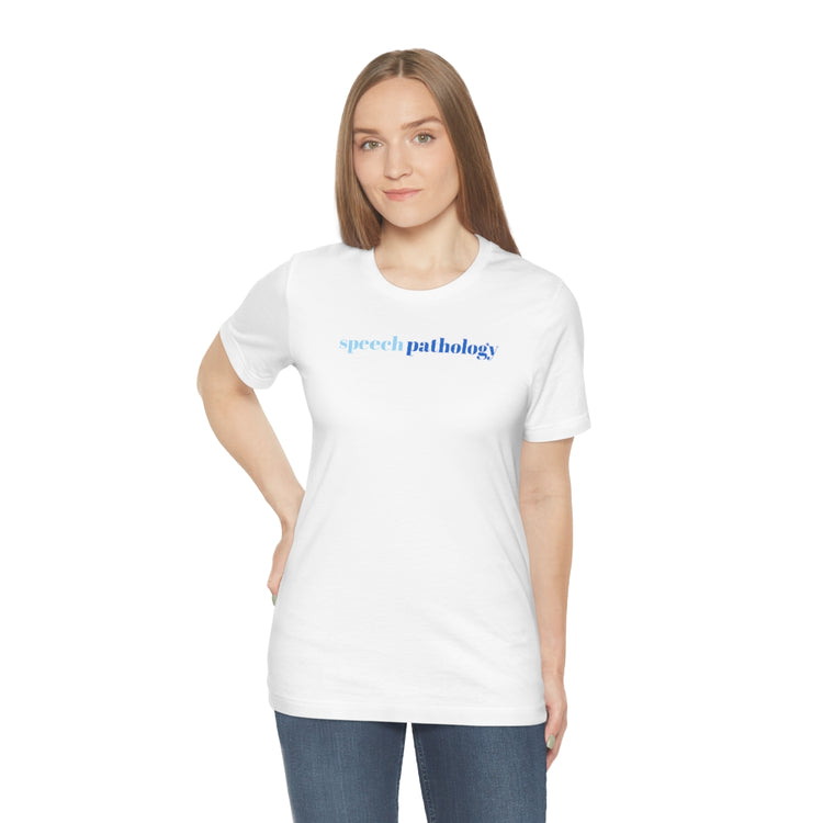 blue simple speech pathology short sleeve tee