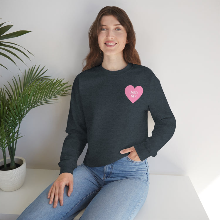 med SLP heart crewneck