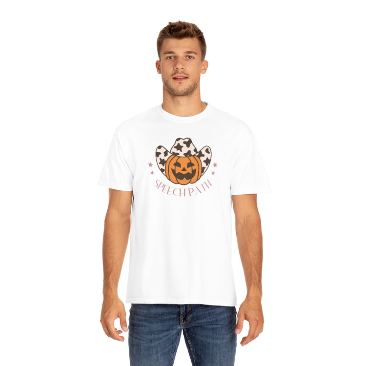 cowboy pumpkin speech path comfort colors tee