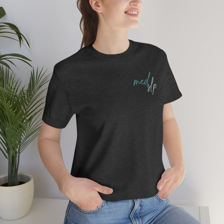 simple medSLP cursive short sleeve tee