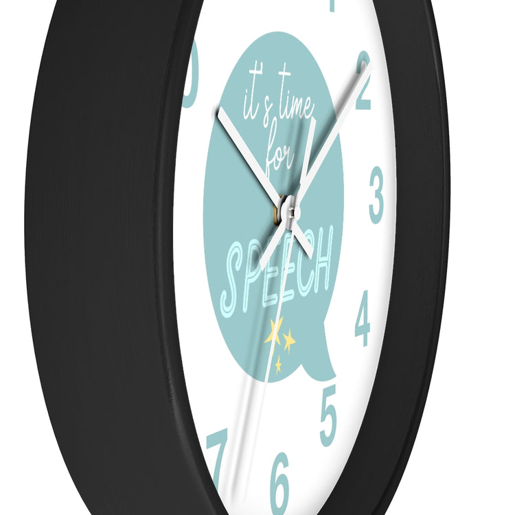 time for speech wall clock - blue