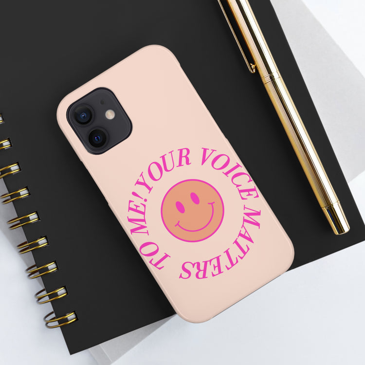your voice matters smiley iPhone case