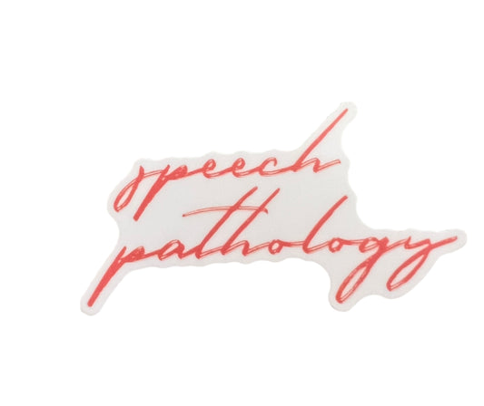 speech pathology cursive red SLP sticker