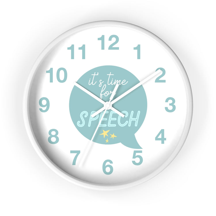 time for speech wall clock - blue