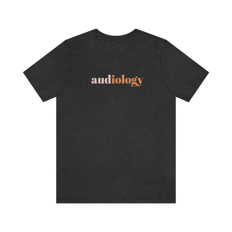 simple audiology orange short sleeve tee