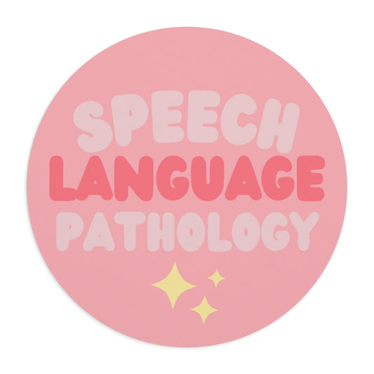 speech language pathology pink block mouse pad