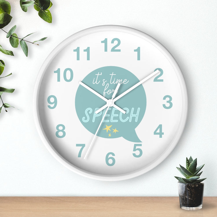 time for speech wall clock - blue