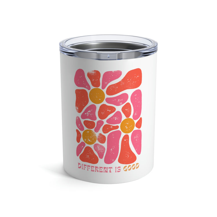 retro flower different is good 10 oz tumbler