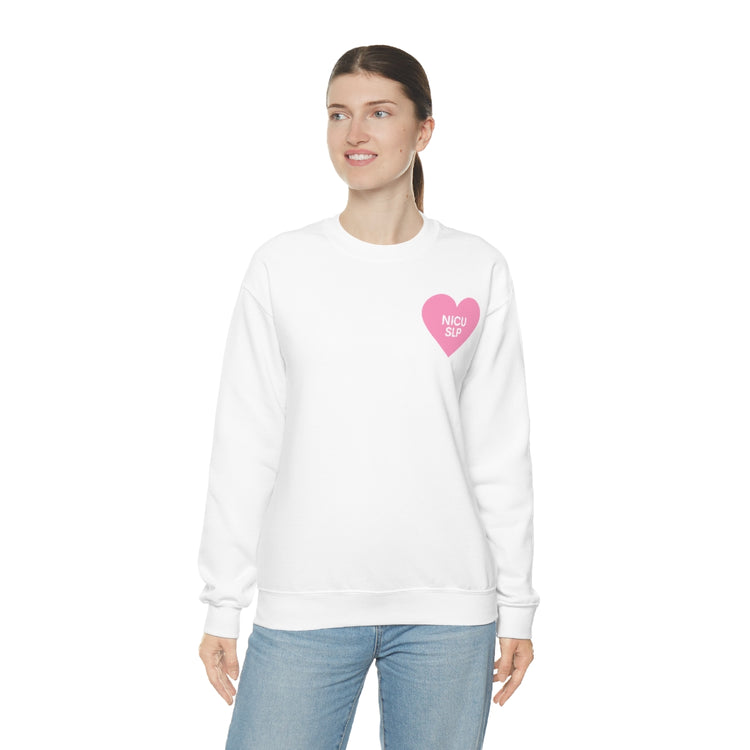 NICU SLP heart crewneck