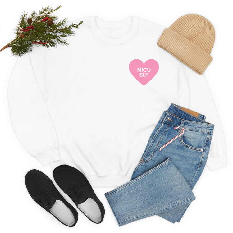 NICU SLP heart crewneck