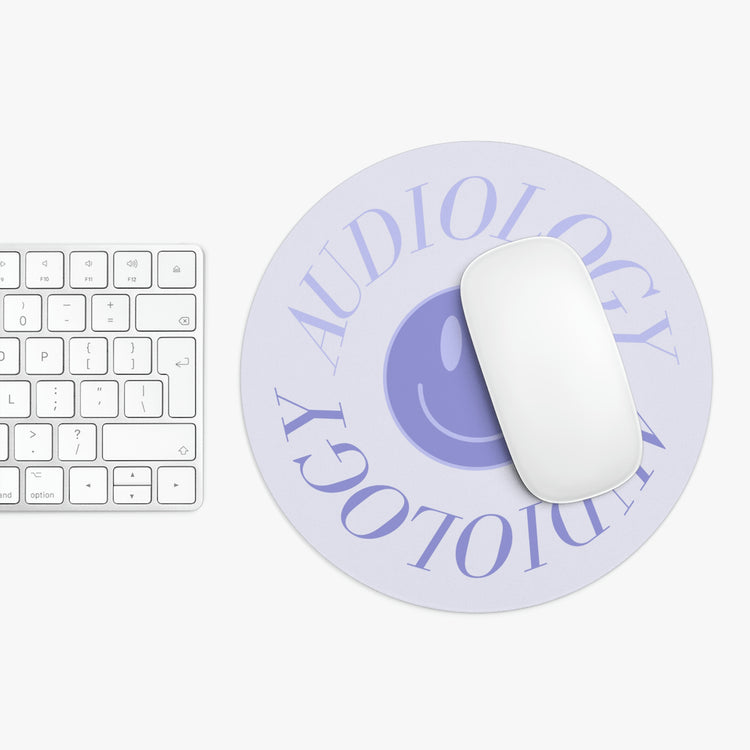 audiology purple smiley mousepad