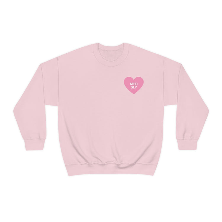 med SLP heart crewneck