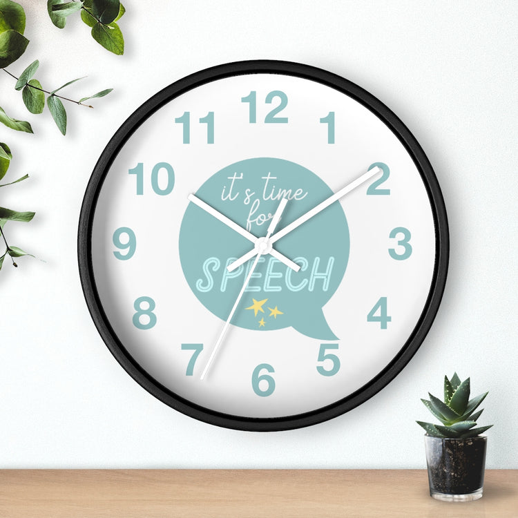 time for speech wall clock - blue