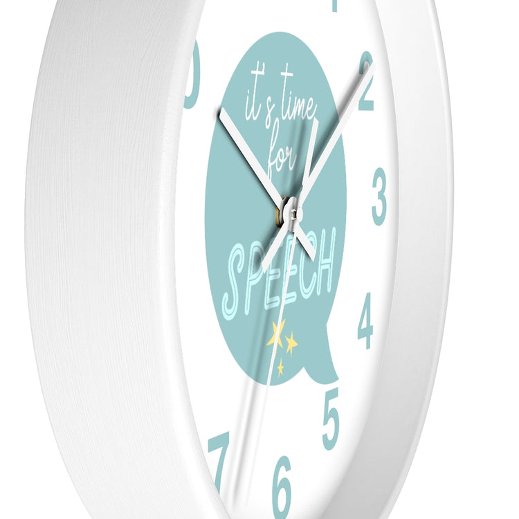 time for speech wall clock - blue