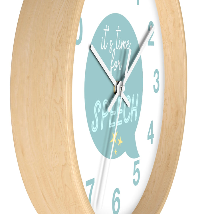 time for speech wall clock - blue