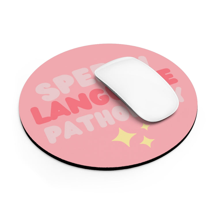 speech language pathology pink block mouse pad