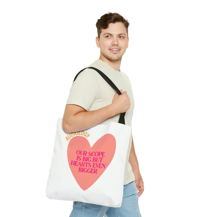 audiology heart scope tote bag