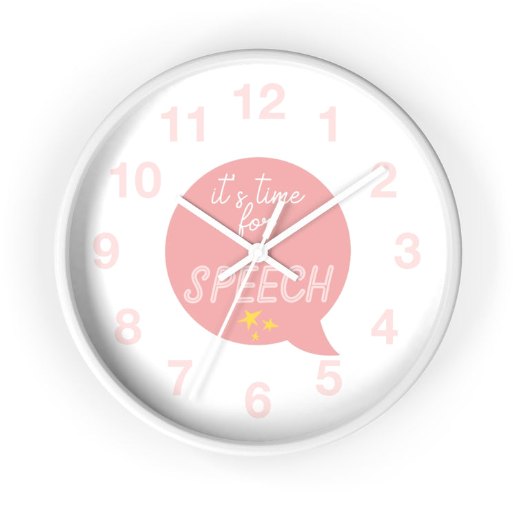 time for speech wall clock - pink