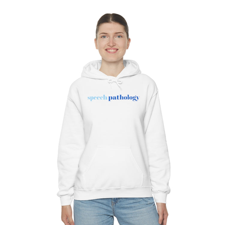simple speech pathology blue hoodie