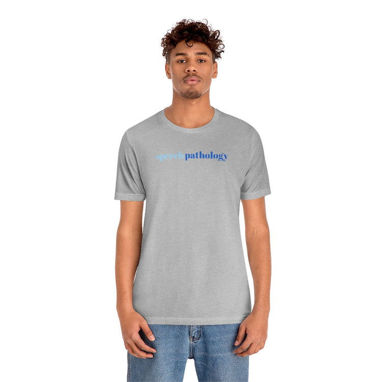 blue simple speech pathology short sleeve tee