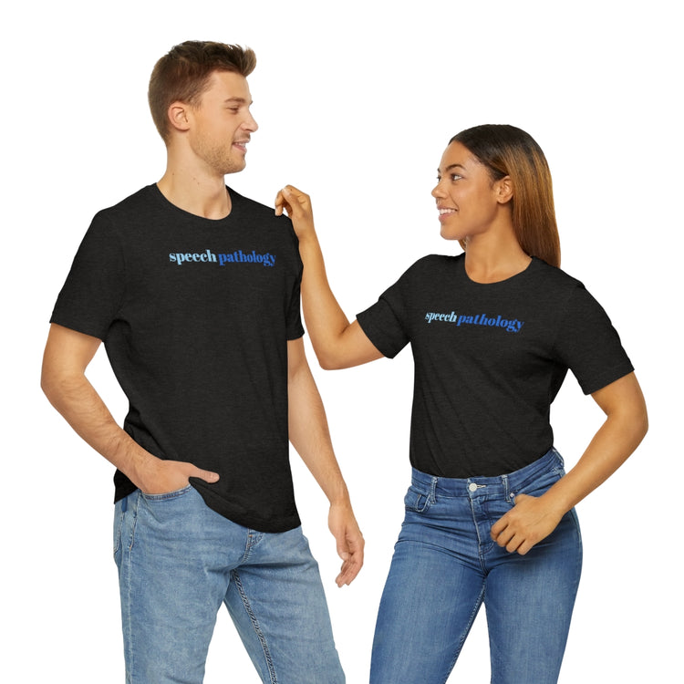 blue simple speech pathology short sleeve tee