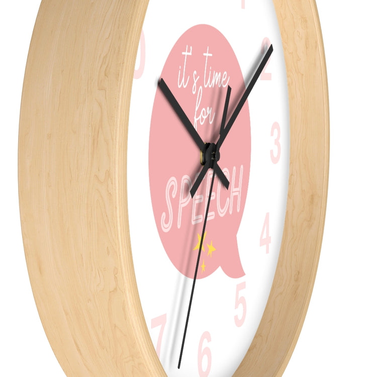 time for speech wall clock - pink