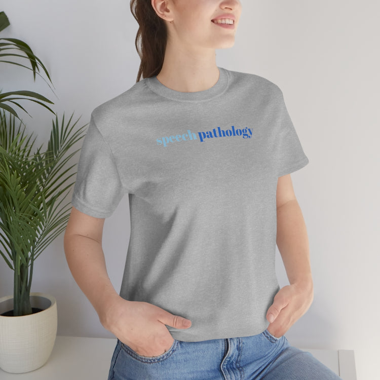 blue simple speech pathology short sleeve tee