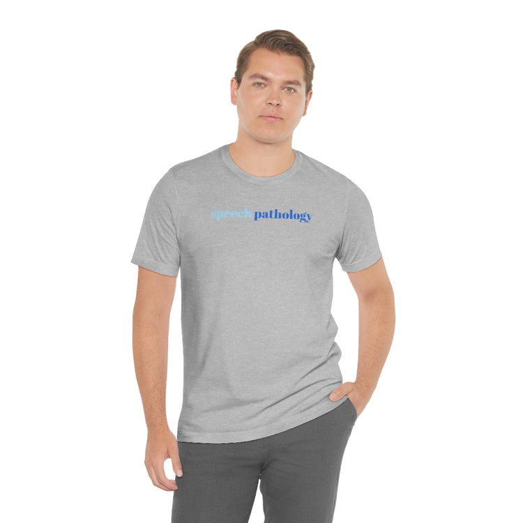 blue simple speech pathology short sleeve tee