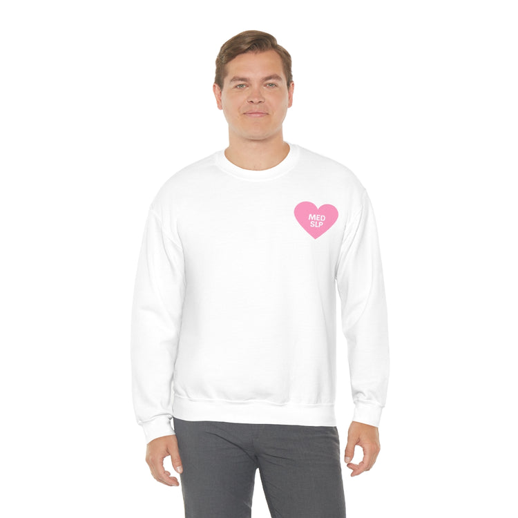 med SLP heart crewneck