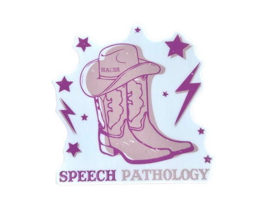 cowboy boots speech pathology sticker