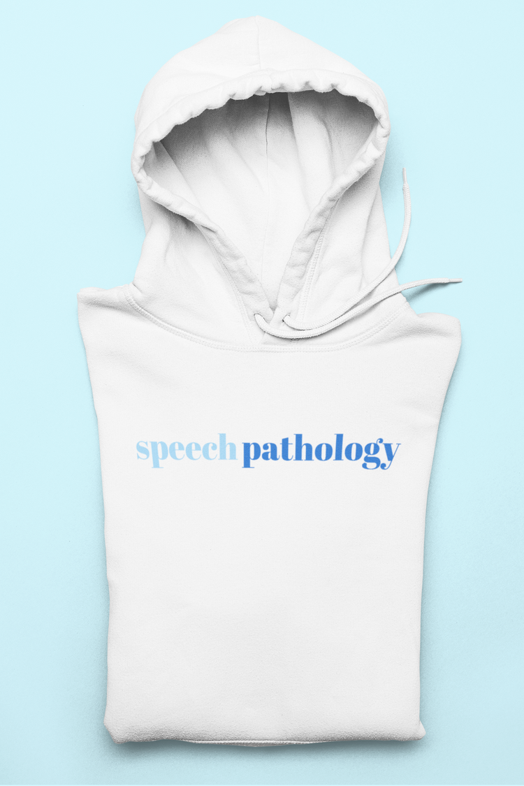 simple speech pathology blue hoodie