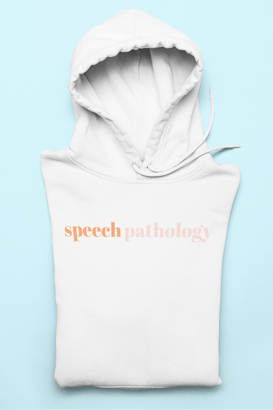 simple speech pathology orange hoodie