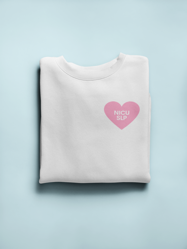 NICU SLP heart crewneck